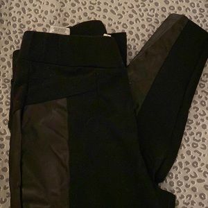 Bcbg leather piping ankle leggings